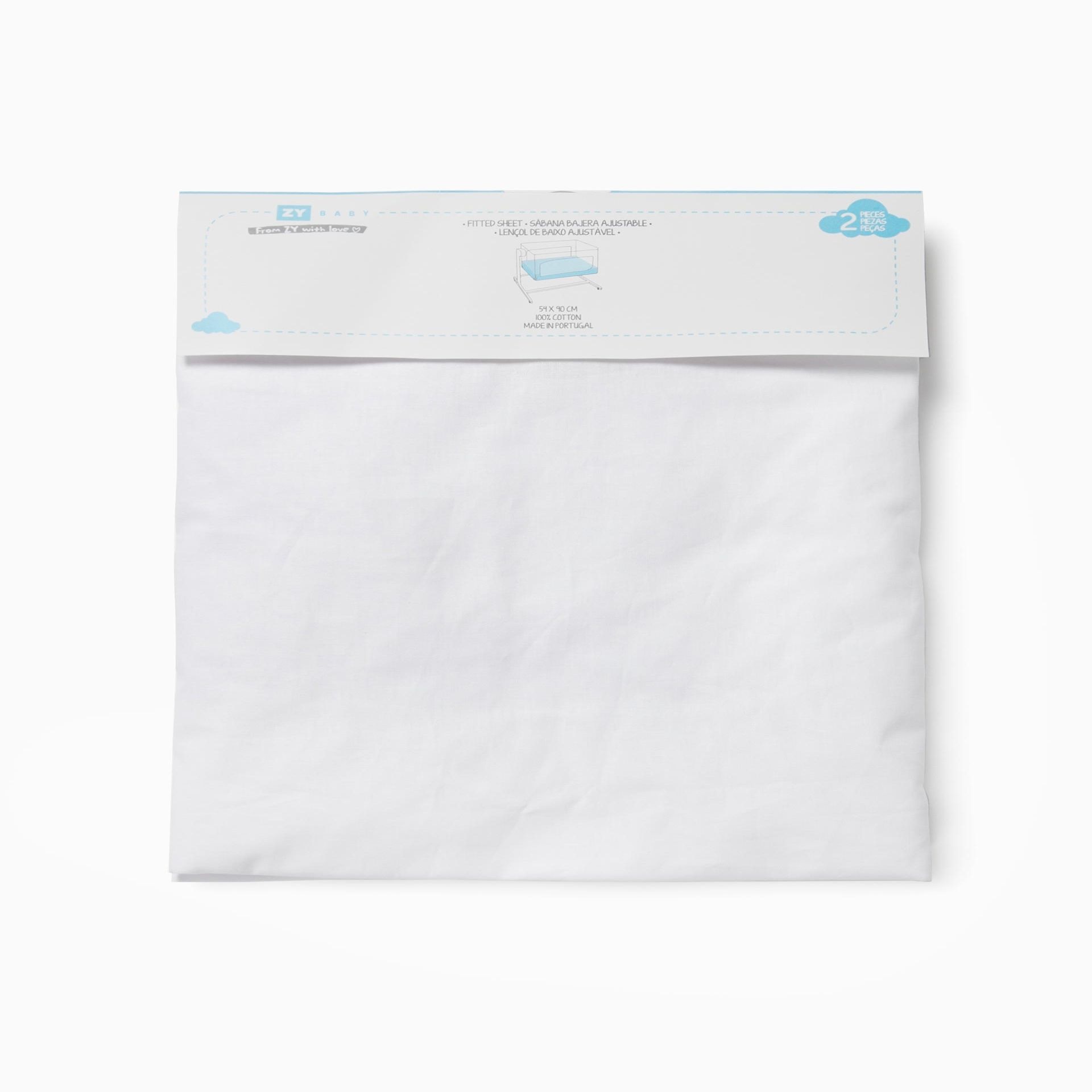 Imagen 0 de Pack de dos sábanas 54 x 90 ZIPPY en blanco Blanco