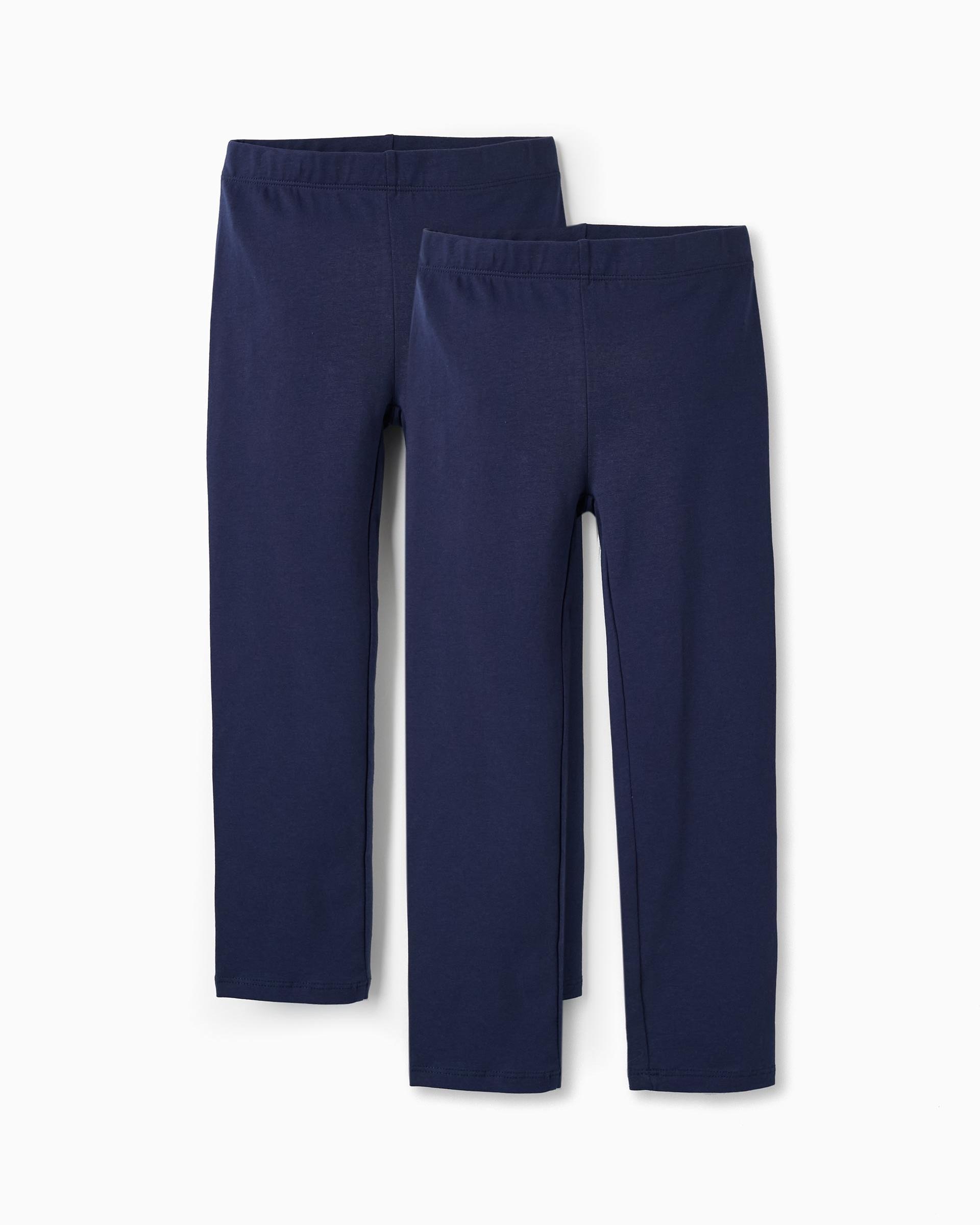 Pack de 2 leggins de niña con cintura flexible - Zippy - Azul marino Azul marino-1