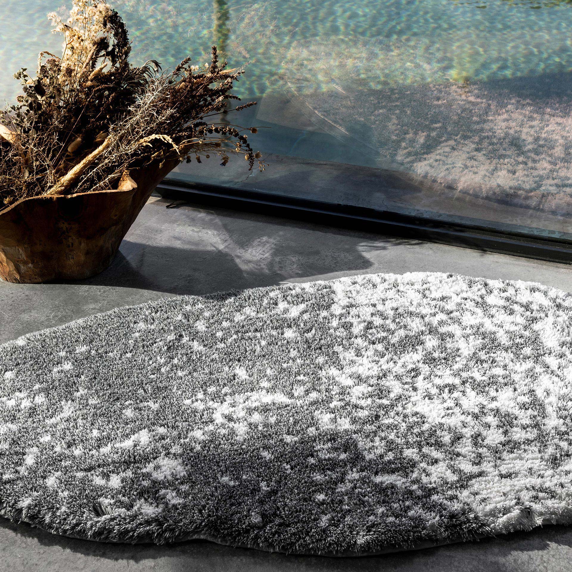 Imagen 2 de Alfombra de baño Stone Graccioza - Blanco / Gris 70 x 120 cm Blanco / Gris