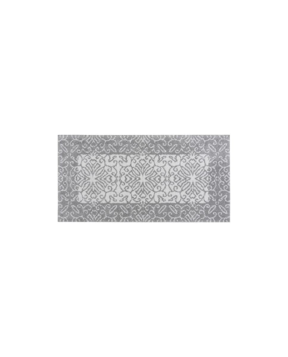 Imagen 1 de Alfombra de baño Tender Graccioza - Blanco / Gris claro 80 x 160 cm Blanco / Gris claro