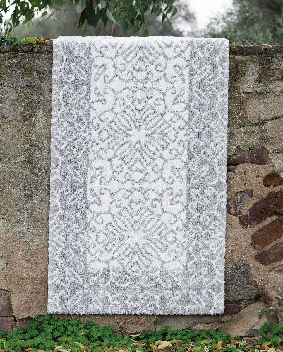 Imagen 2 de Alfombra de baño Tender Graccioza - Blanco / Gris claro 80 x 160 cm Blanco / Gris claro