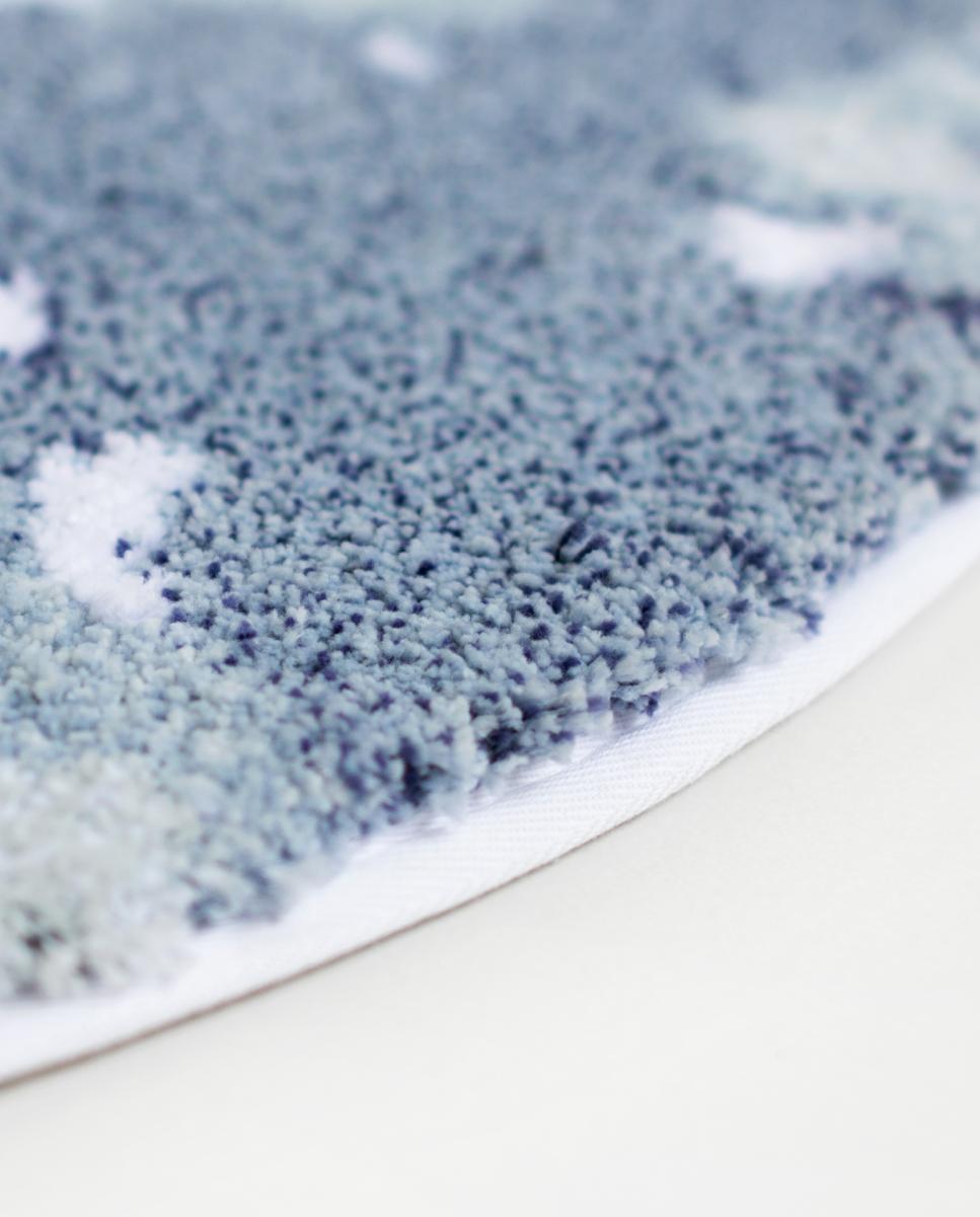 Imagen 2 de Alfombra de baño Bella Graccioza - Blanco / Azul Diámetro 80 cm Blanco / Azul