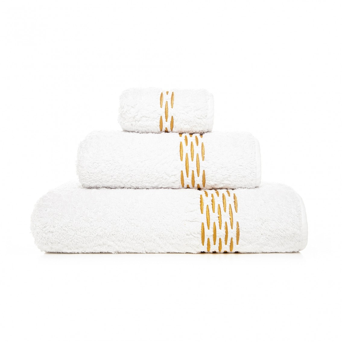 Imagen 1 de Toalla de baño algodón Alhambra Graccioza - Blanco / Dorado Baño Blanco / Dorado
