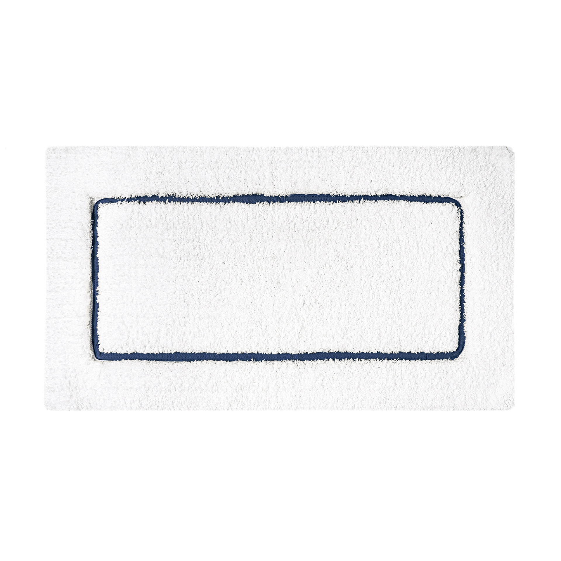 Imagen 1 de Alfombra de baño algodón Portobello Graccioza - Blanco / Azul marino 50 x 80 cm Blanco / Azul marino
