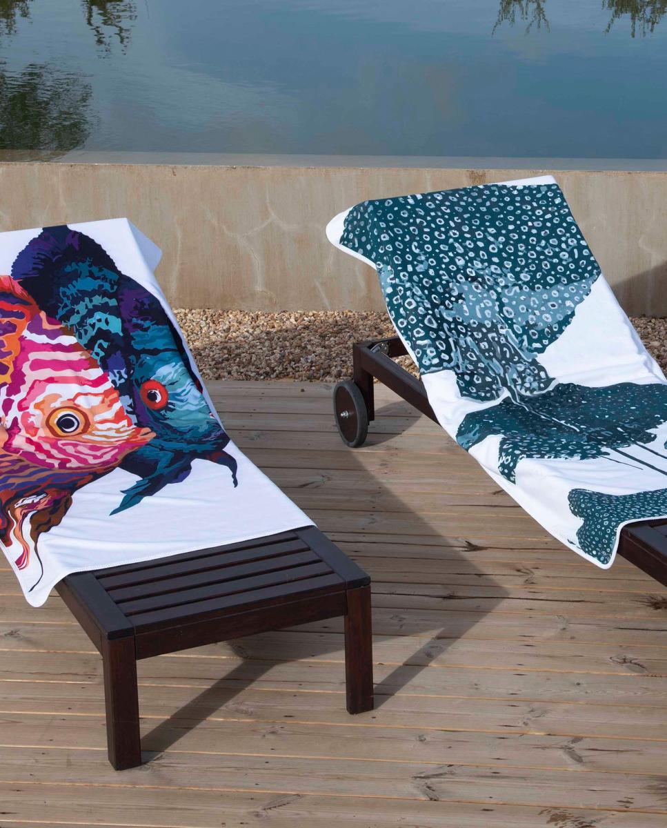 Toalla de Playa Sting Ray Graccioza - Blanco 100 x 180 cm Blanco-2