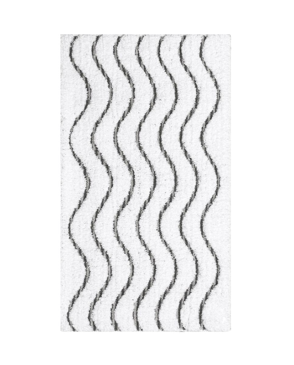 Imagen 2 de Alfombra de baño Serena Graccioza - Blanco / Gris 50 x 80 cm Blanco / Gris