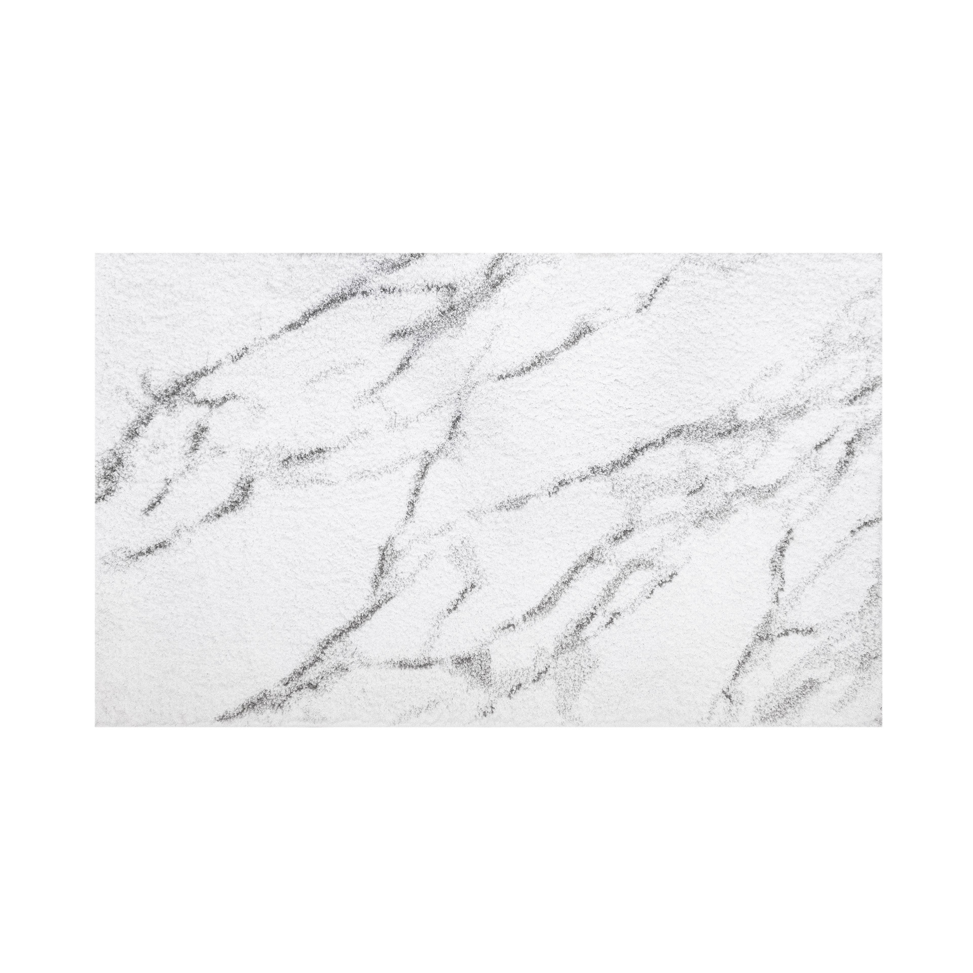 Imagen 1 de Alfombra de baño algodón Calacatta Graccioza - Blanco / Gris 60 x 100 cm Blanco / Gris