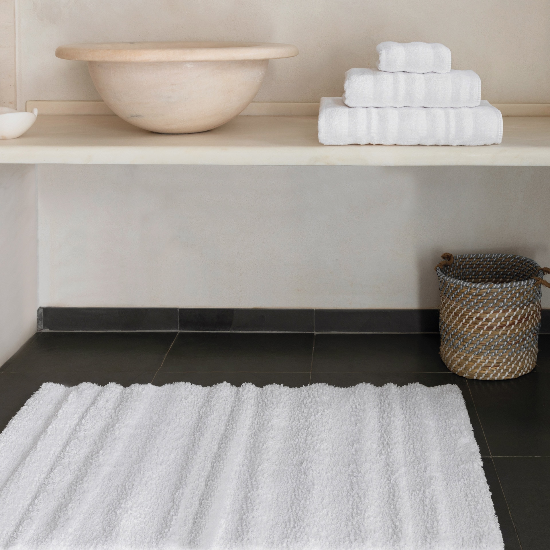 Imagen 2 de Alfombra de baño algodón Alentejo Graccioza - Beige 60 x 100 cm Beige