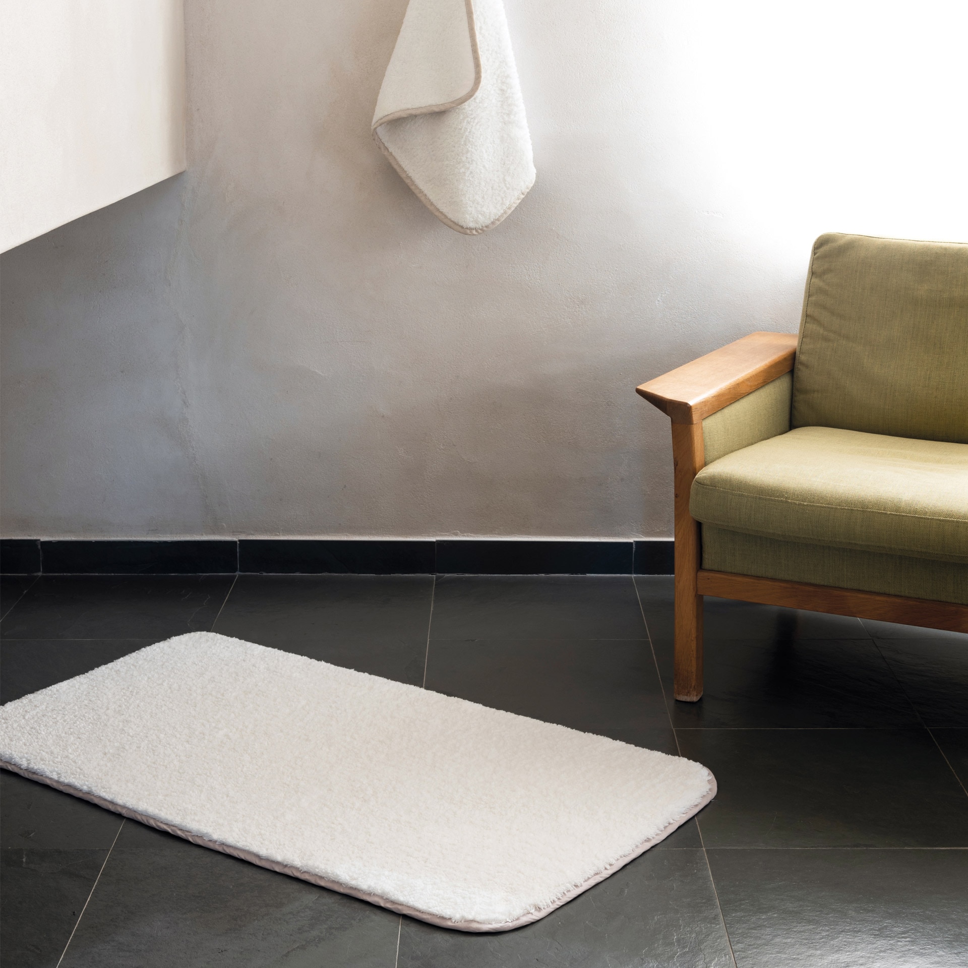 Imagen 3 de Alfombra de baño algodón Linen Snow Graccioza - Blanco 60 x 100 cm Blanco