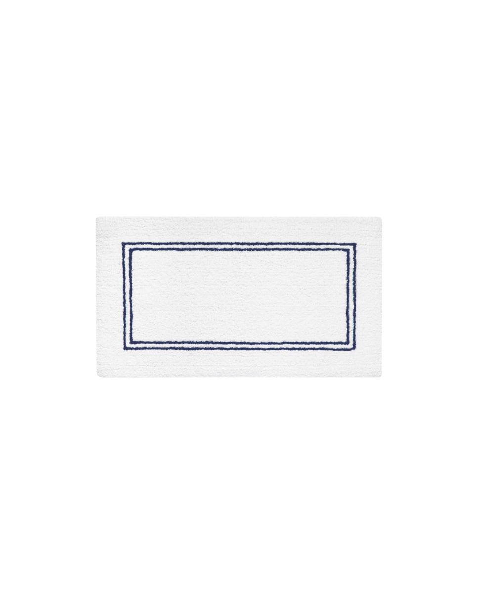 Imagen 1 de Alfombra de baño Continental Graccioza - Blanco / Azul marino 70 x 120 cm Blanco / Azul marino