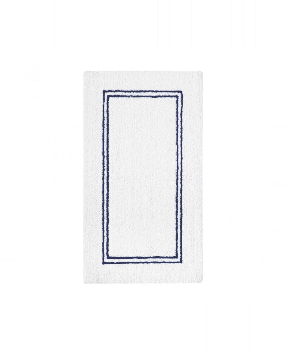Imagen 2 de Alfombra de baño Continental Graccioza - Blanco / Azul marino 70 x 120 cm Blanco / Azul marino