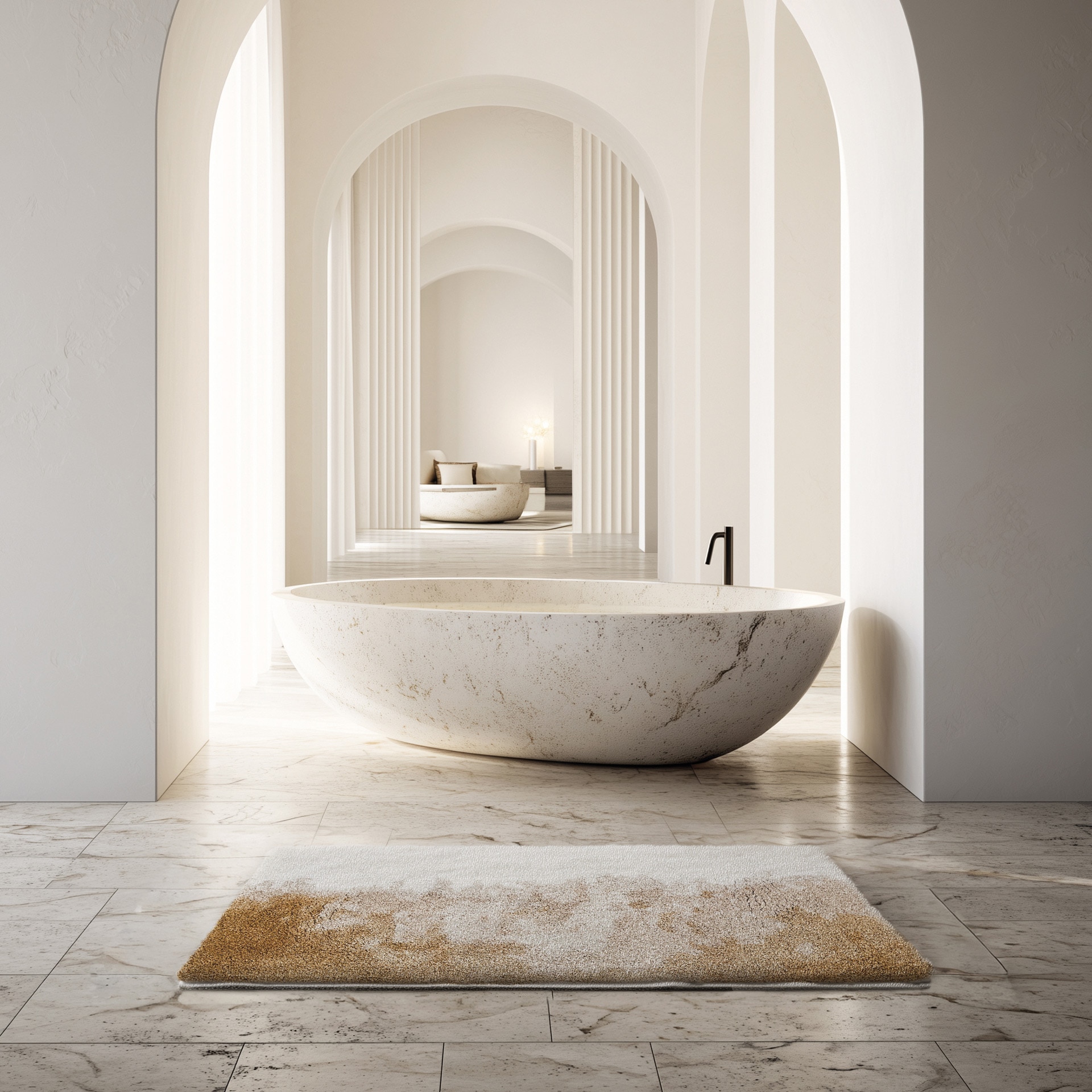Imagen 2 de Alfombra de baño algodón Sand Graccioza - Gris 60 x 100 cm Gris
