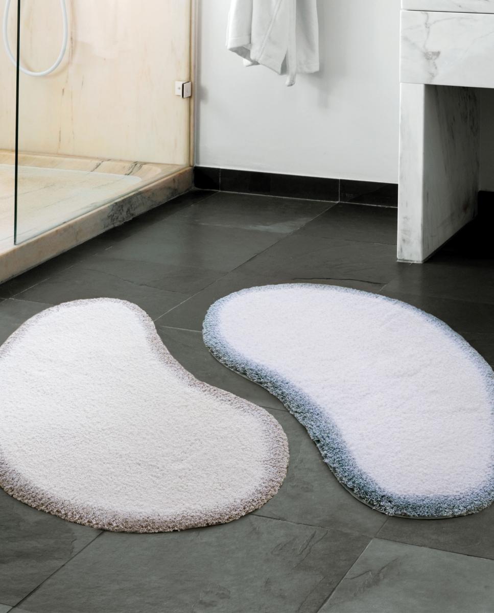 Imagen 2 de Alfombra de baño Maiko Graccioza - Blanco / Gris claro 60 x 100 cm Blanco / Gris claro