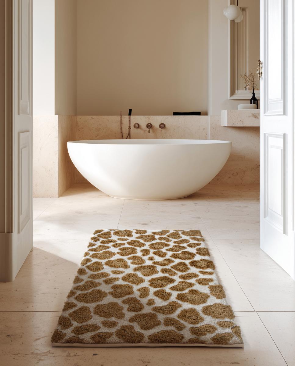 Imagen 2 de Alfombra de baño Giraffe Graccioza - Blanco / Dorado 60 x 100 cm Blanco / Dorado