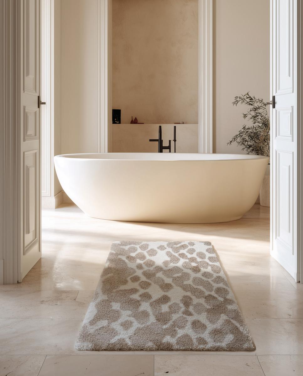 Imagen 2 de Alfombra de baño Sahara Graccioza - Blanco / Beige 70 x 120 cm Blanco / Beige
