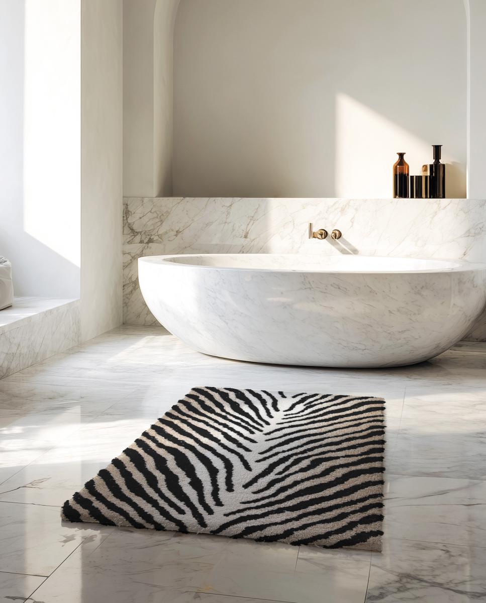 Imagen 2 de Alfombra de baño Wild Graccioza - Negro / Blanco 60 x 100 cm Negro / Blanco