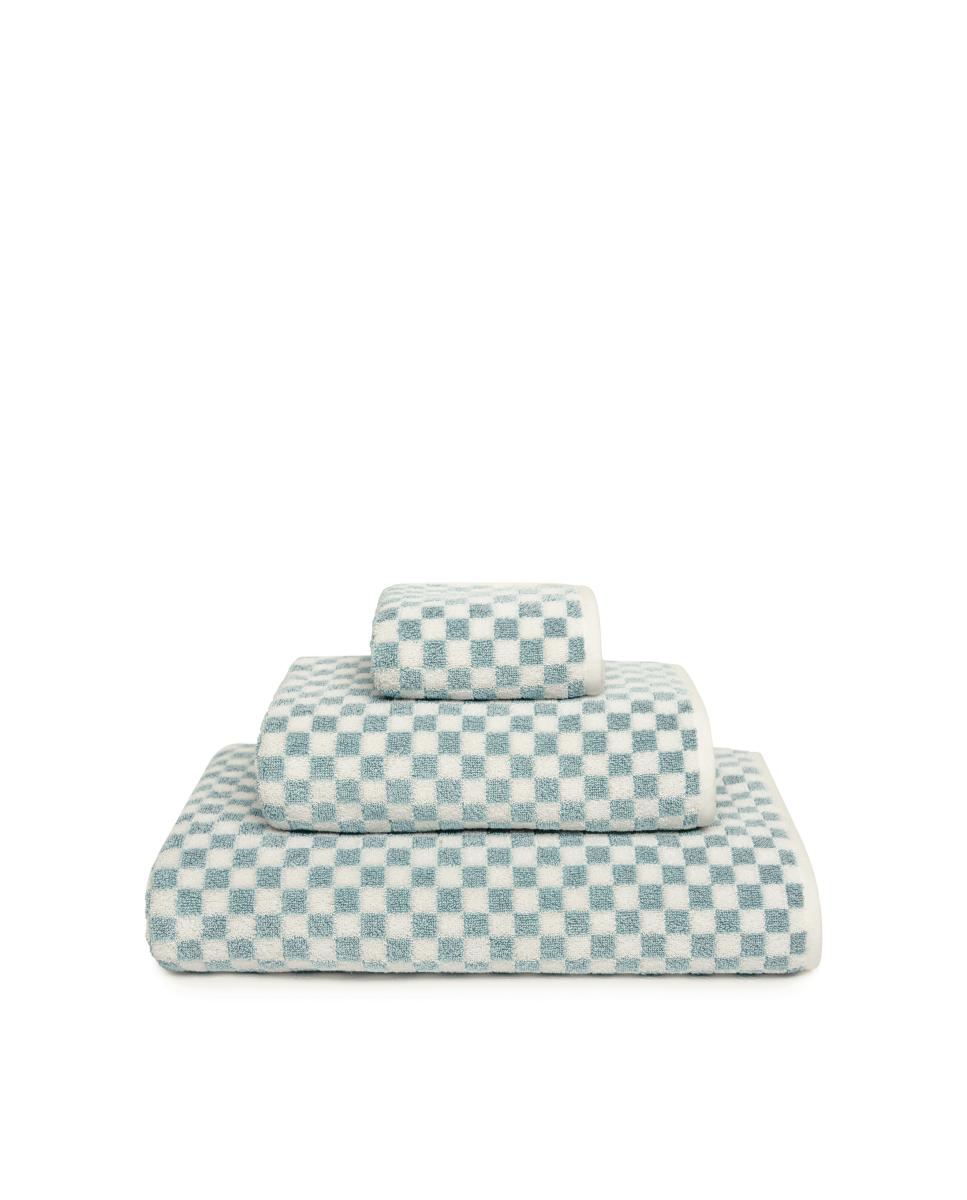 Toalla de baño Estoril Graccioza - Blanco / Azul Tocador Blanco / Azul-1