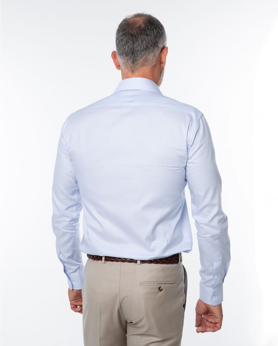 Camisa algodón de hombre soft slim oxford en - Wickett Jones - Azul claro Azul claro-2