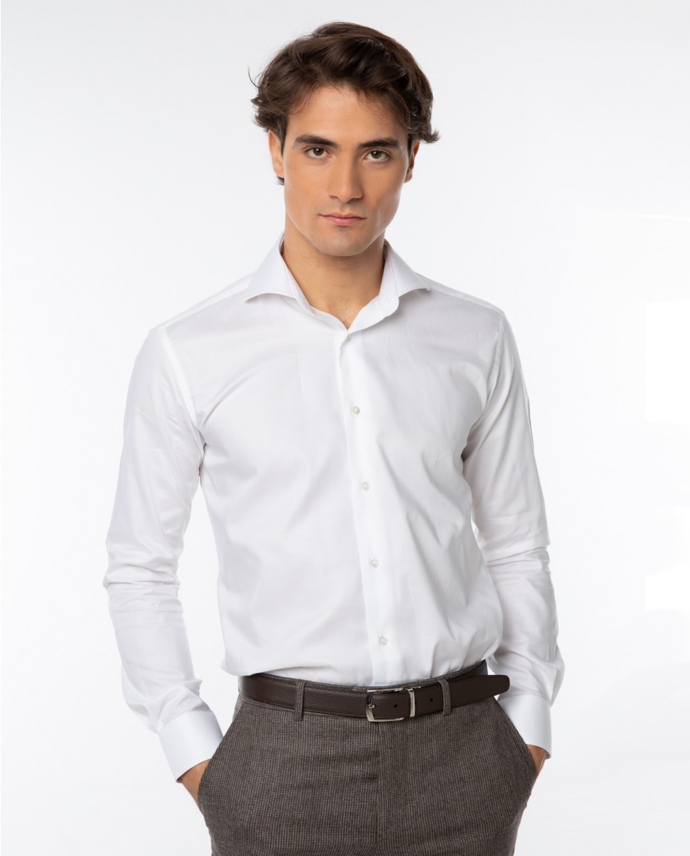 Imagen 0 de Camisa algodón de hombre soft slim oxford en blanco Blanco