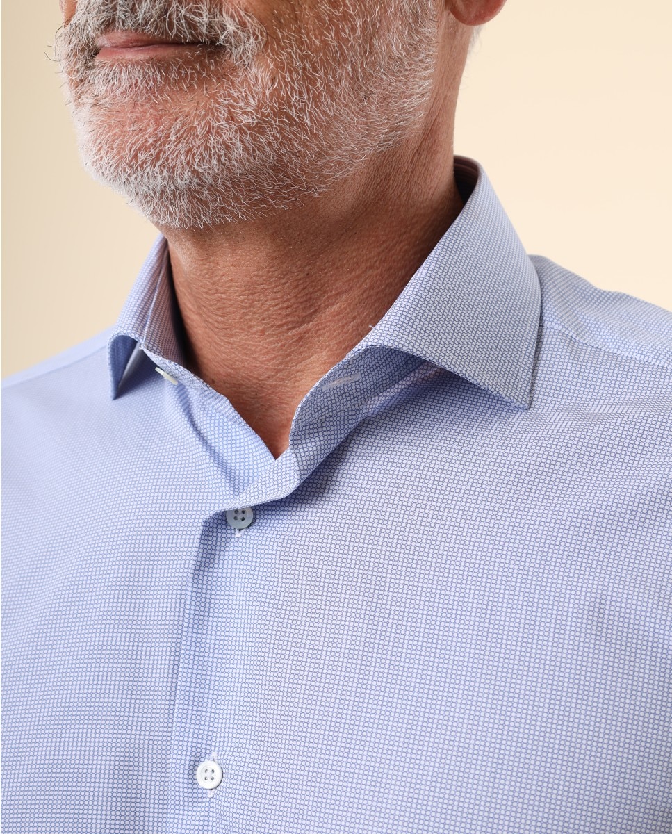 Camisa algodón de hombre soft slim con pelotas en - Wickett Jones - Azul claro Azul claro-3