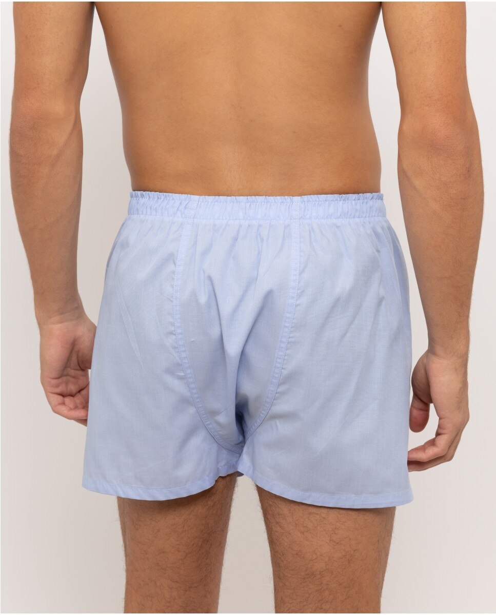 Bóxer de tela de hombre 100% algodón en - Wickett Jones - Azul claro Azul claro-2