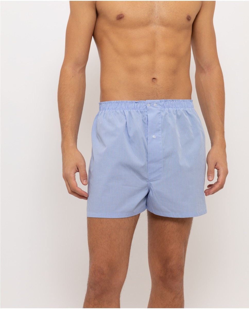 Imagen 0 de Bóxer de tela de hombre 100% algodón en azul claro Azul claro