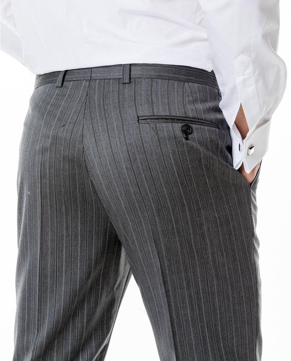 Pantalón traje chaqué de hombre regular en - Wickett Jones - Gris oscuro Gris oscuro-4