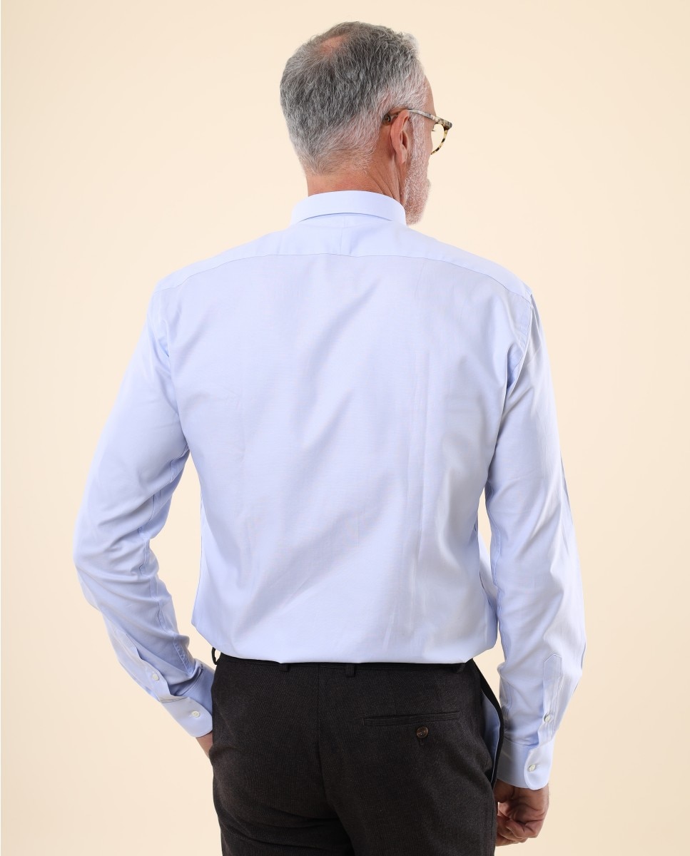 Camisa algodón de hombre soft slim oxford en - Wickett Jones - Azul claro Azul claro-2