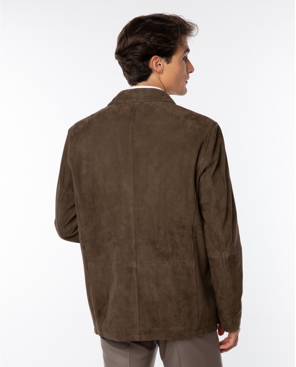 Chaqueta de hombre 100% piel en - Wickett Jones - Marrón oscuro Marrón oscuro-2