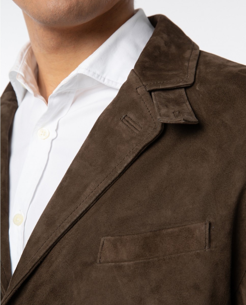Chaqueta de hombre 100% piel en - Wickett Jones - Marrón oscuro Marrón oscuro-4