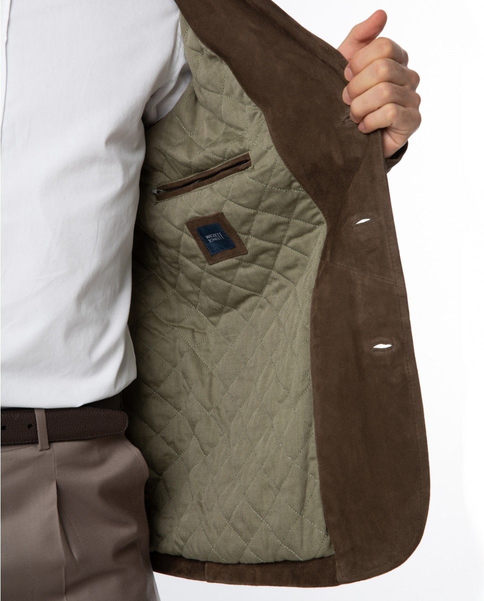 Chaqueta de hombre 100% piel en - Wickett Jones - Marrón oscuro Marrón oscuro-6