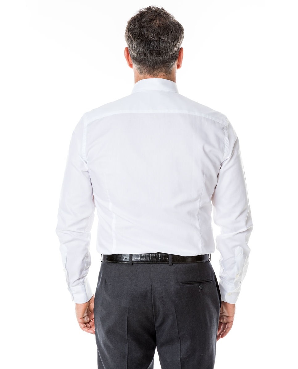 Camisa algodón de hombre soft slim de grano en - Wickett Jones - Blanco Blanco-2