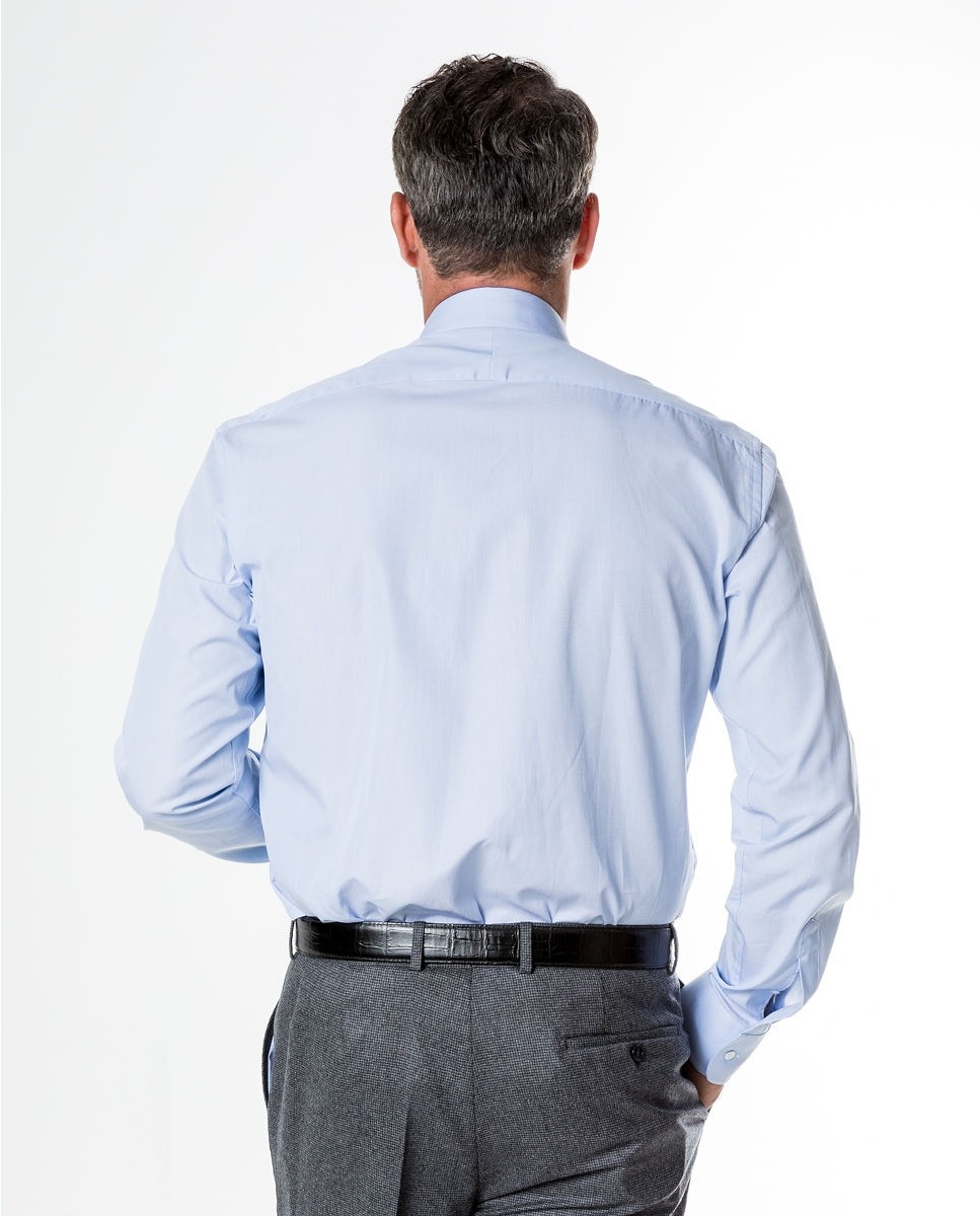 Camisa algodón de hombre soft slim fil a fil en - Azul claro Azul claro-2