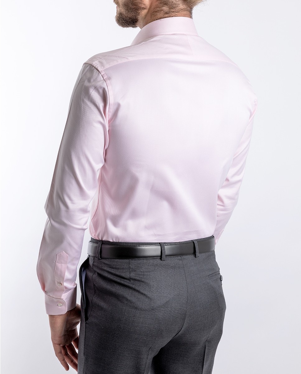 Camisa algodón de hombre soft slim liso en claro - Wickett Jones - Rosa Rosa-2