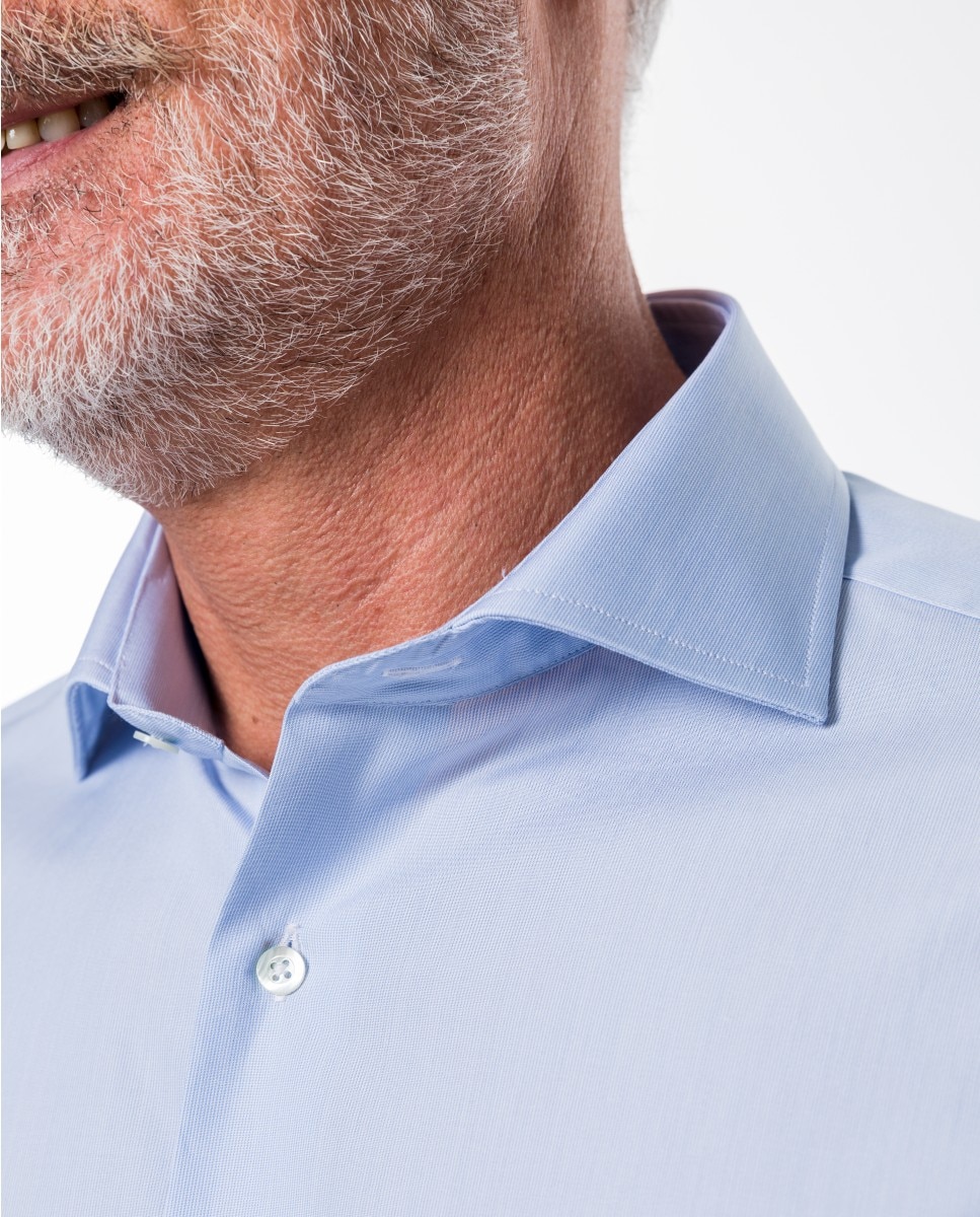Camisa algodón de hombre soft slim con rayas en - Wickett Jones - Azul claro Azul claro-4
