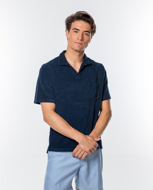 Imagen 0 de Polo turco de hombre de manga corta en azul oscuro