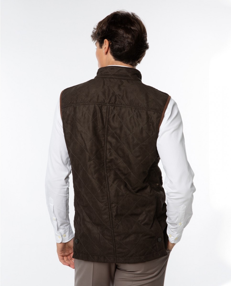 Chaleco de hombre 100% poliéster en - Wickett Jones - Verde oscuro Verde oscuro-2