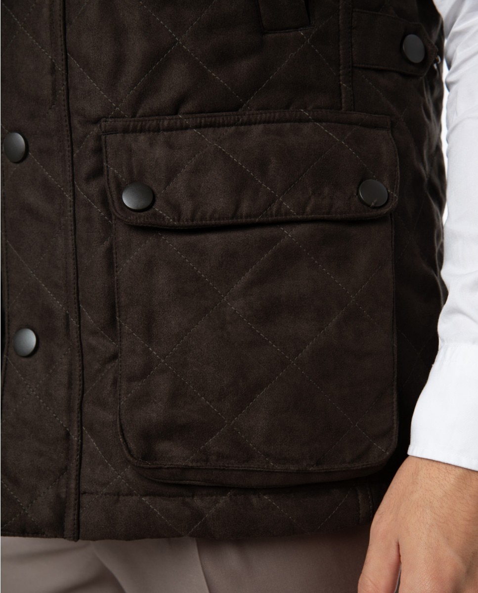 Chaleco de hombre 100% poliéster en - Wickett Jones - Verde oscuro Verde oscuro-5