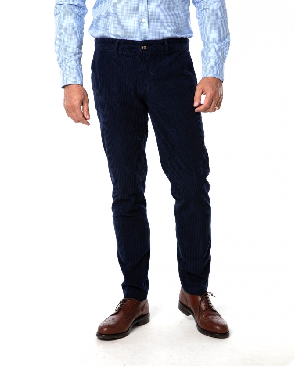 Wickett Jones - Chino de hombre regular en azul oscuro.