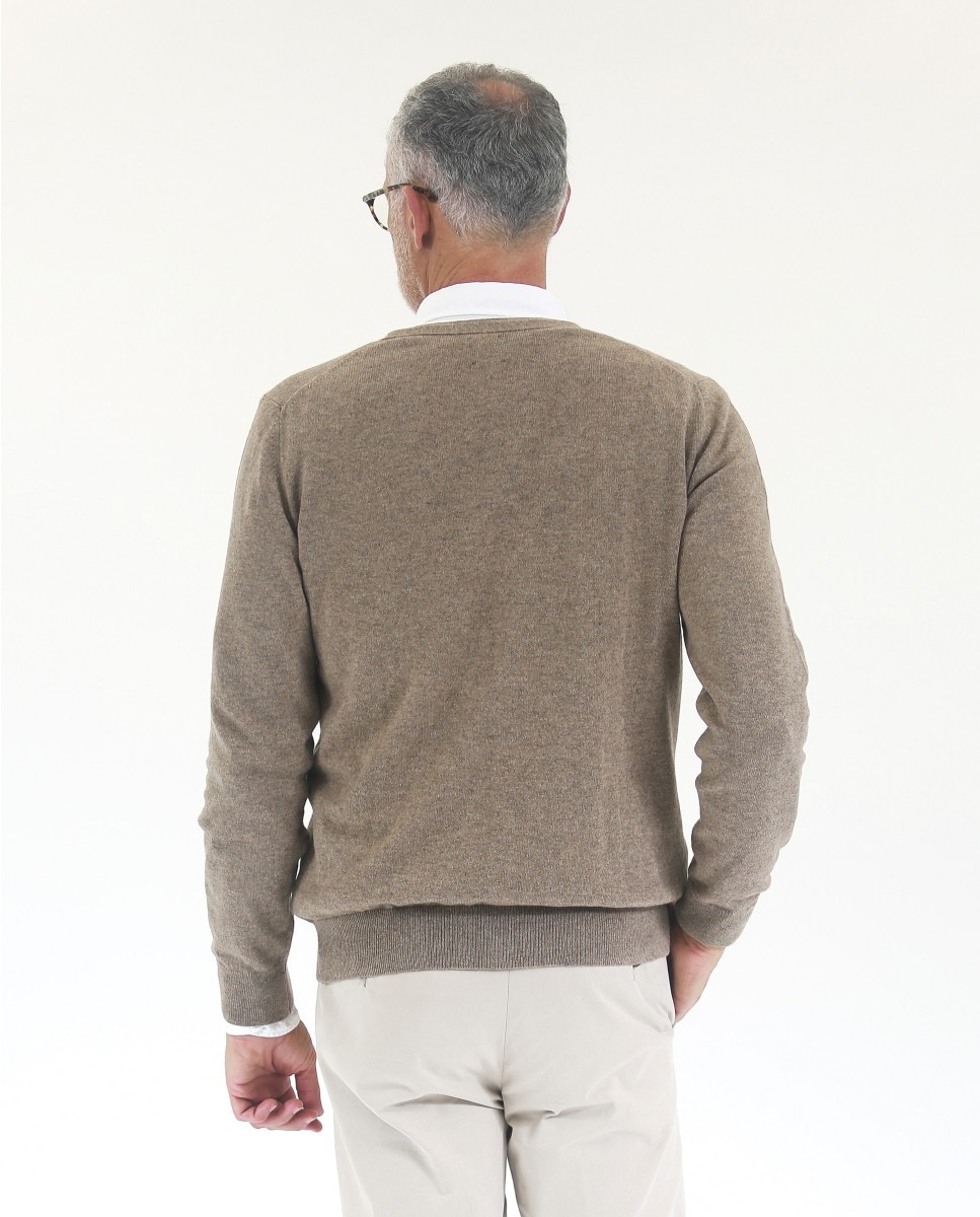 Chaqueta de punto de hombre 100% cashmere en - Wickett Jones - Marrón claro Marrón claro-2