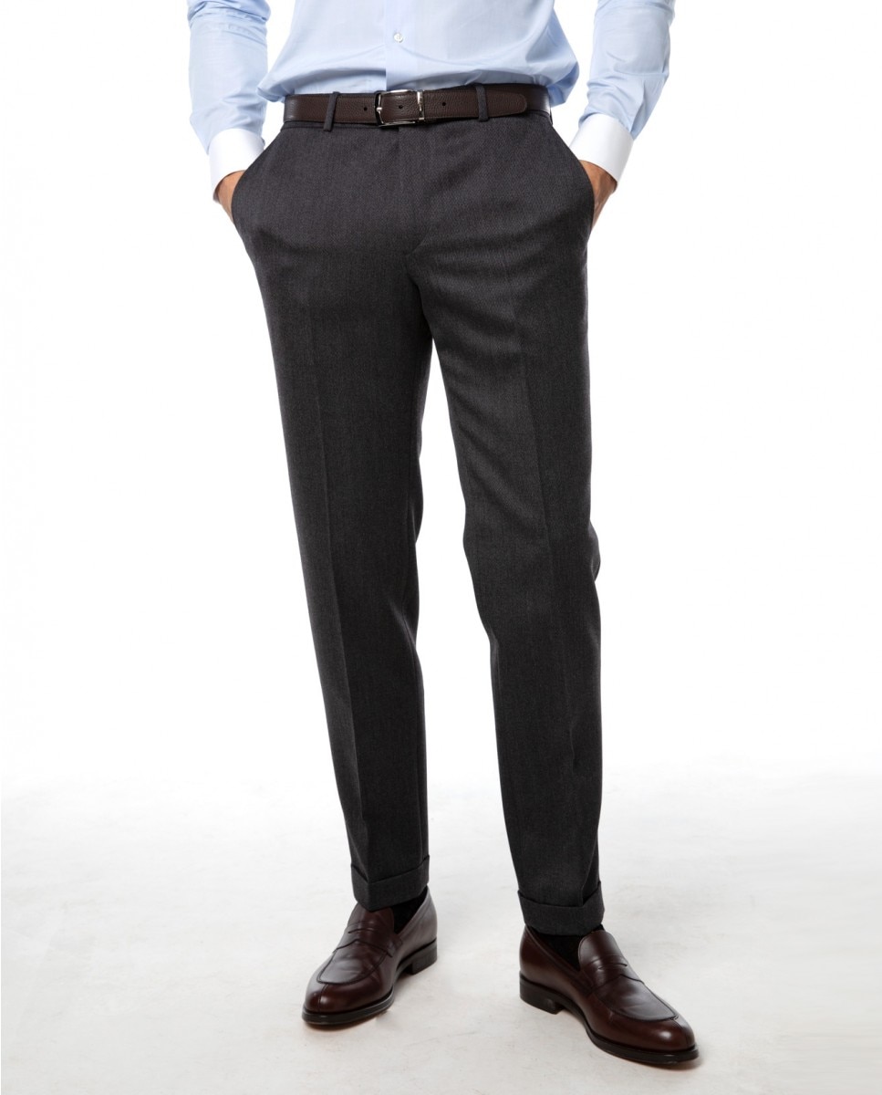 Wickett Jones - Pantalón de hombre soft slim en gris.