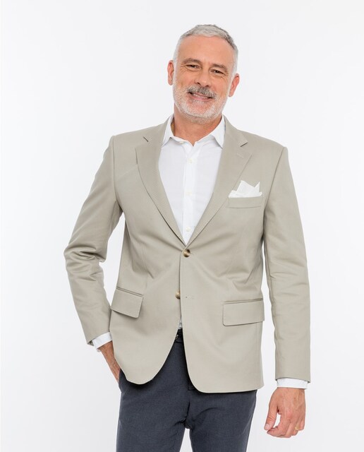 Imagen 0 de Americana de hombre regular de grano en beige oscuro