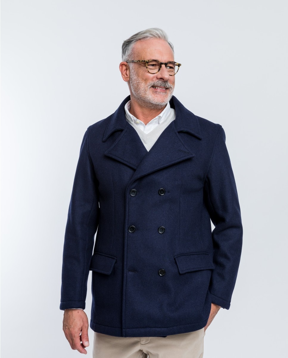 Chaqueta de hombre 100% lana en - Wickett Jones - Azul oscuro Azul oscuro-1