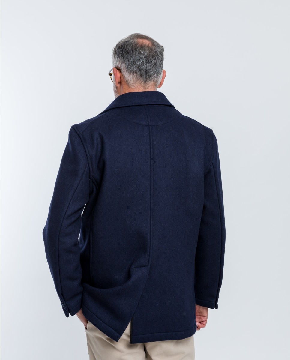 Chaqueta de hombre 100% lana en - Wickett Jones - Azul oscuro Azul oscuro-2