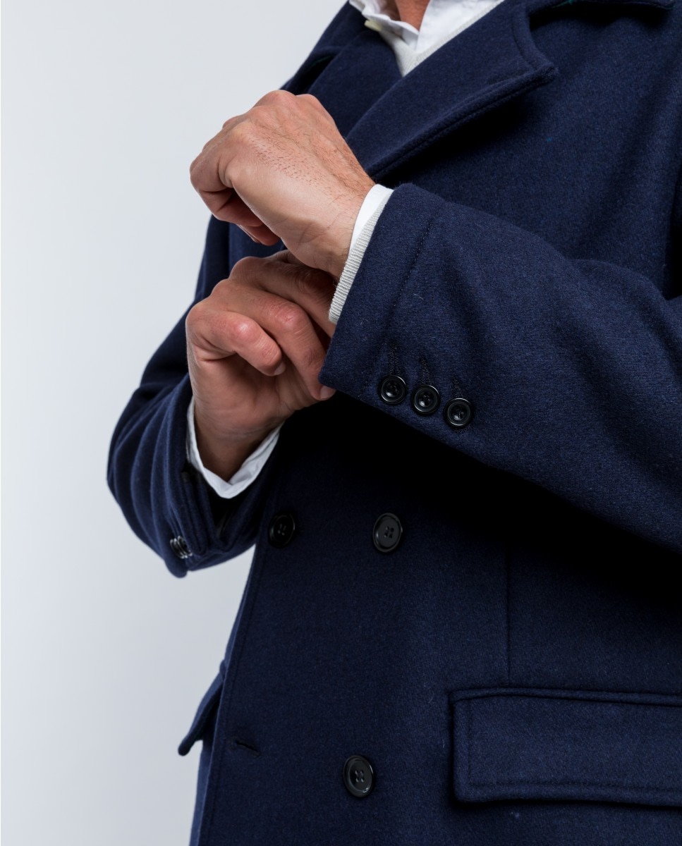 Chaqueta de hombre 100% lana en - Wickett Jones - Azul oscuro Azul oscuro-3