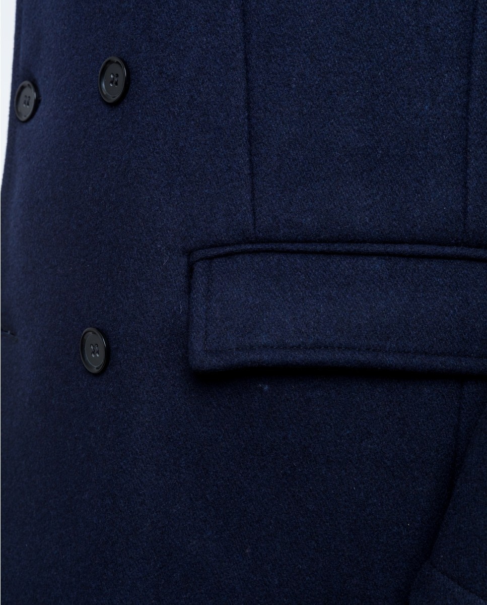 Chaqueta de hombre 100% lana en - Wickett Jones - Azul oscuro Azul oscuro-4