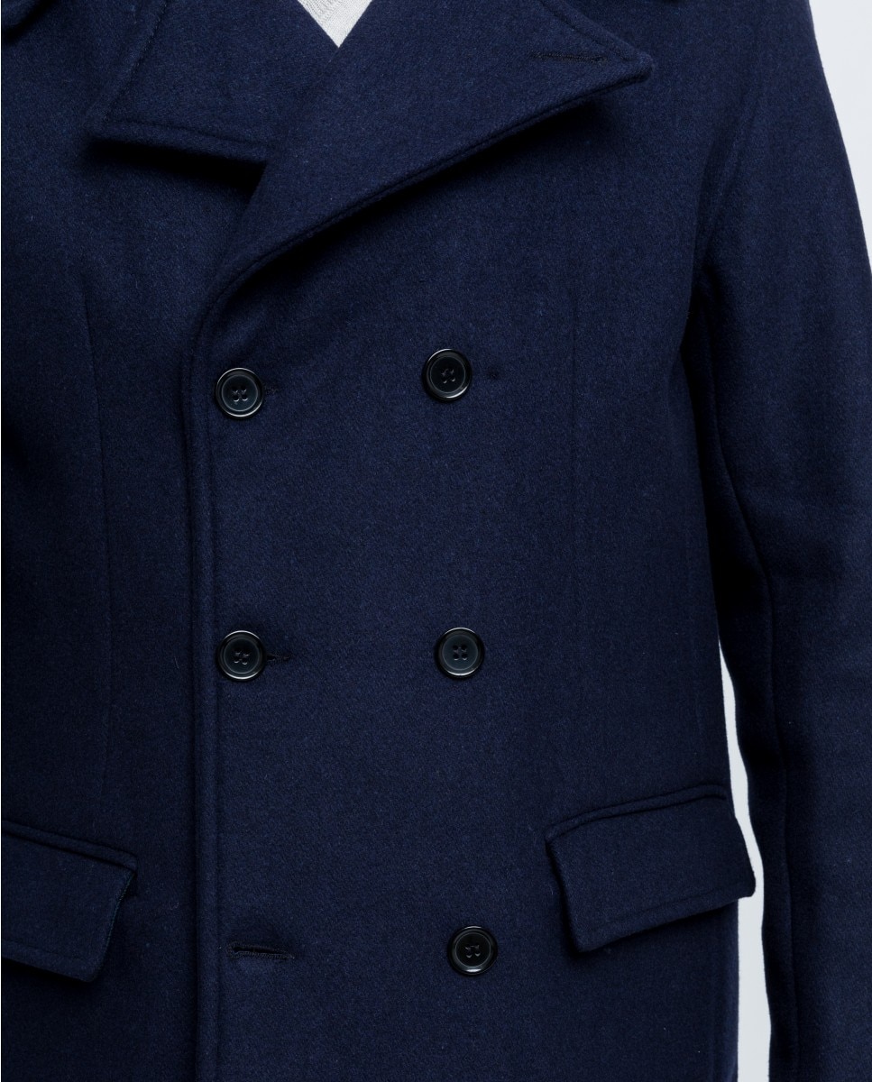 Chaqueta de hombre 100% lana en - Wickett Jones - Azul oscuro Azul oscuro-5