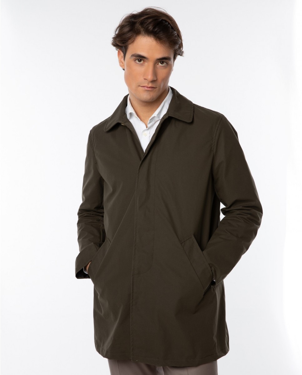 Gabardina de hombre 100% algodón en - Wickett Jones - Marrón oscuro Marrón oscuro-1