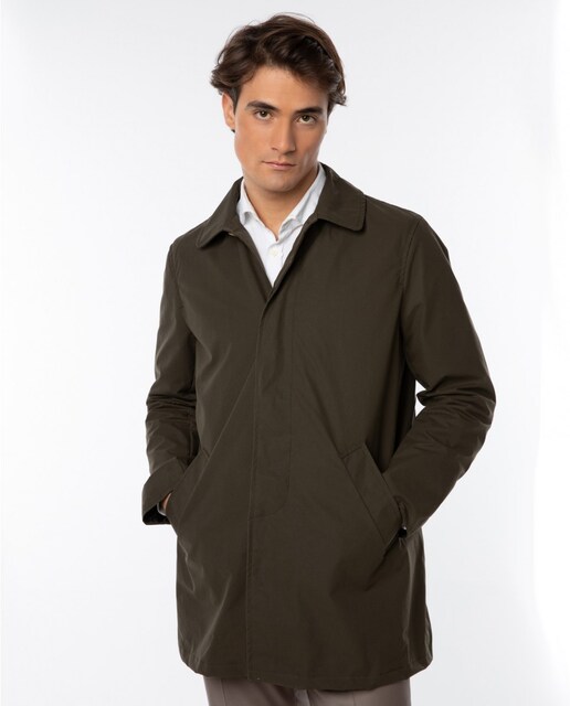 Imagen 0 de Gabardina de hombre 100% algodón en marrón oscuro