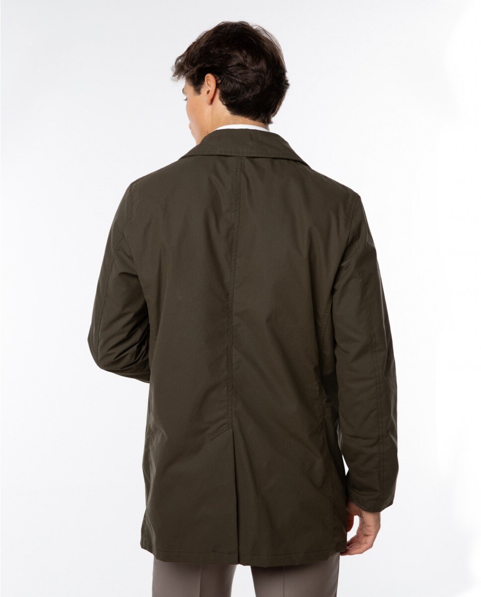 Gabardina de hombre 100% algodón en - Wickett Jones - Marrón oscuro Marrón oscuro-2